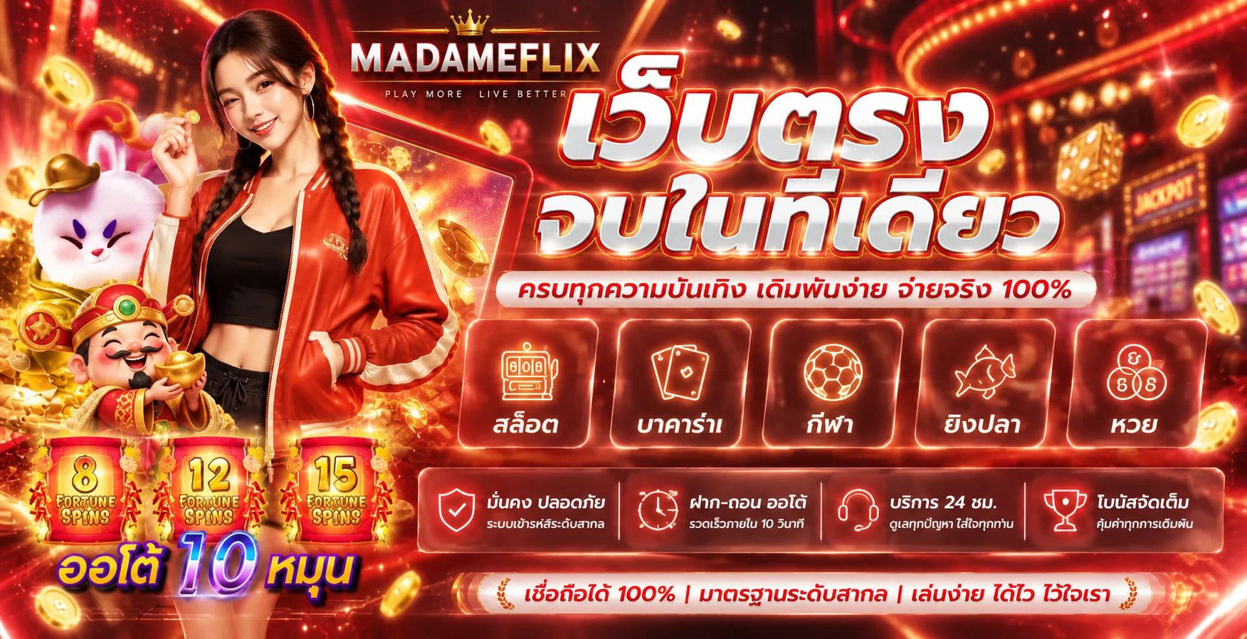MADAMEFLIX เว็บตรงรวมสล็อต คาสิโน กีฬา และหวย